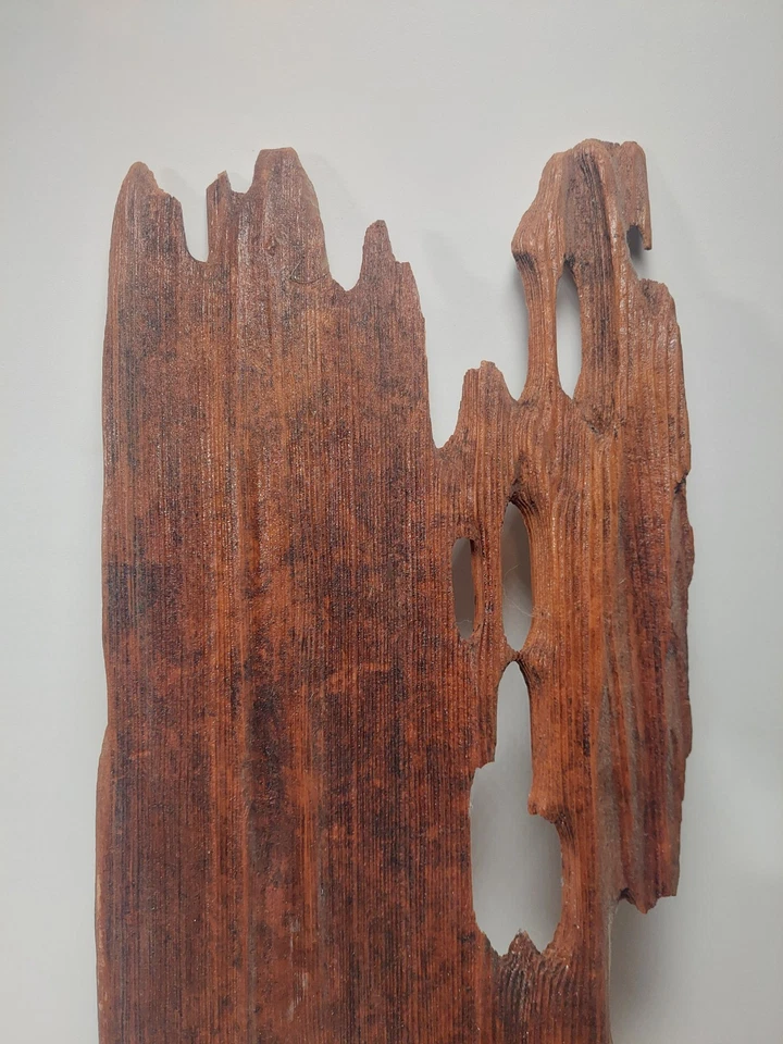 Antiguo tablón de madera a la deriva encontrado años 70 Florida Gulf Coast posible naufragio 24" Foto 2 de 4