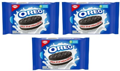 Oreo Mega Stuf Chocolate Sandwich Cookies, 374g (3 Pack)