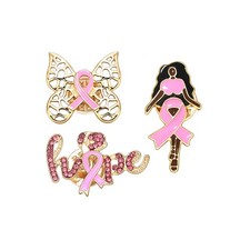 Pink Ribbon Pin Breast Cancer Gifts for Women Girls Breast Cancer Awareness L...