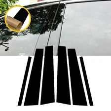 6X Black Window Pillar Post Door Trim Piano Cover Set For 2008-2012 Honda Accord