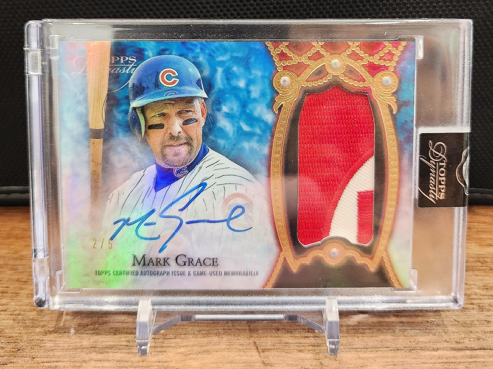 Mark Grace 2022 Topps Dynasty Dynastic Decoration Patch Auto #2/5 Cubs Gem