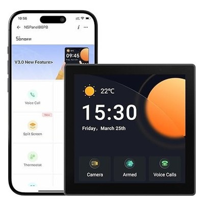 SONOFF NSPanel Pro Smart Home Control Panel, Energiemonitoring Zigbee Matter Hub