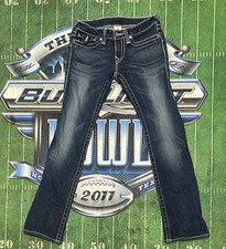 Vintage True Religion Womens Low Rise Jeans Sz 27 Billy Medium Wash Y2K USA 283