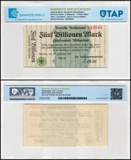 Germany 5 Billionen - Trillion Mark, 1923, P-S1029, UNC, Authenticated