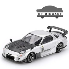 MINI GT MAZDA RX-7 RE-AMEMIYA  1/64 DIECAST METALLIC SILVER MGT01106