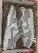 NEW Nike Dunk Low Retro White Lt Smoke Grey HF5441105 Size 13M Damaged Box