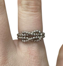 Sterling Silver Knot Bead Ring