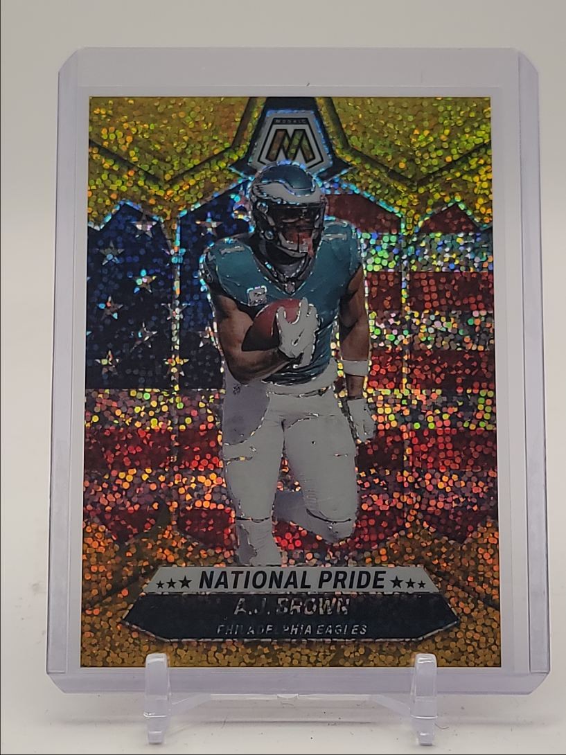 A.J. BROWN 2024 MOSAIC NATIONAL PRIDE GOLD SPARKLE EAGLES /24 Q1456