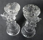 Vintage Selenium Clear Depression Glass Cherub Candlestick 6-3/4" — photo 5