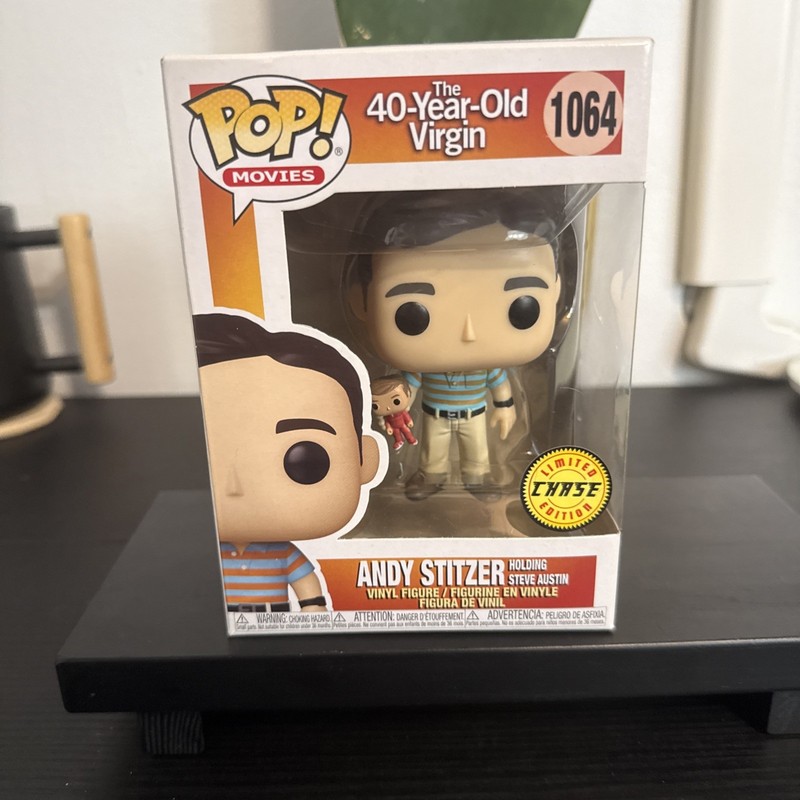 Funko Pop Andy Stitzer #1064 Chase 40 Year Old Virgin Holding Steve Austin