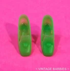 Vintage Barbie Doll Bright Green Pilgrim Heels / Shoes MINTY ~ 1960's
