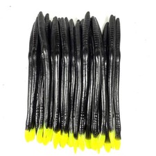 25 Hand Poured 5.75 Finesse Plastic Worms. “Midnight ch”