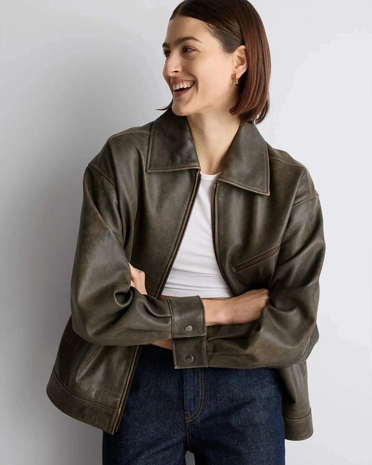 HOT NEW Women Leather Jacket Black Real Lambskin Moto Biker Jacket Size M L XL