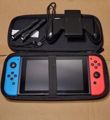 Nintendo Switch HAC-001 32GB Console with Red/Blue Joy-Con Case 32GB Micro SD