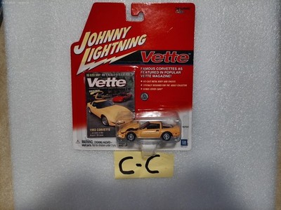 JOHNNY LIGHTNING CHEVY CORVETTE 1993 VETTE YELLOW BLACK JL NEW 1:64