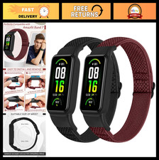 Elastic Nylon Solo Loop Bands for Amazfit Band 7 - Soft Adjustable Sport Straps