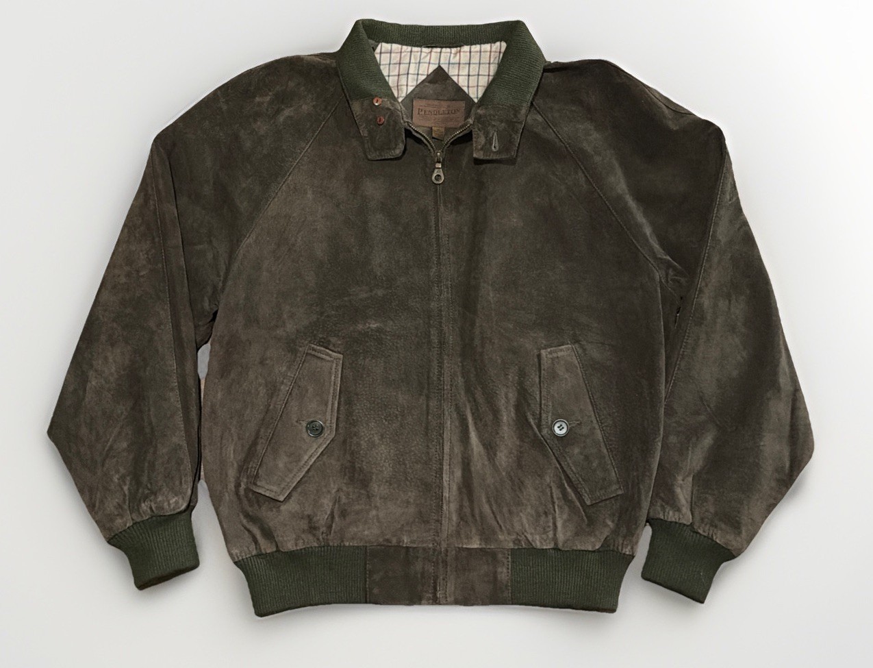 Pendleton Suede Leather Bomber Jacket Medium  Ful… - image 1