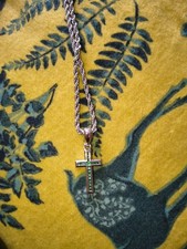 Emerald Sliver Cross And Chain