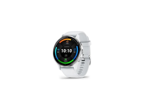 Garmin Venu 3 Silver Stainless Steel Bezel with Whitestone Case and Silicone Ban - Picture 7 of 8