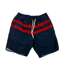 Men's Fair Harbor The Anchor Red Stripe Anchor 8" Shorts Size Medium Blue Red