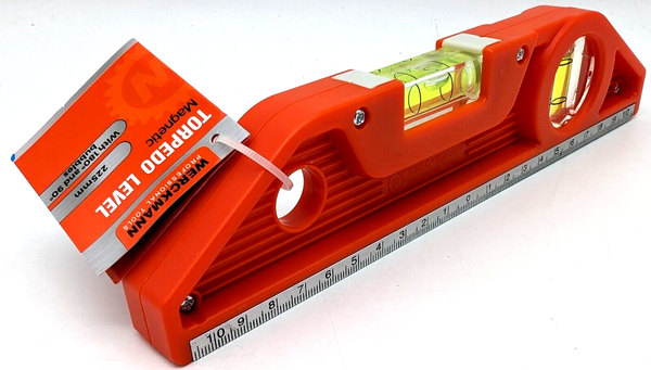 Torpedo Wasserwaage Magnetisch Mit 2 Libellen 180° Und 90° Heimwerker Tool 225Mm-image
