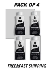 Rit All Purpose Liquid Dye 8 oz, Black (PACK OF 4)