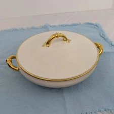 Haviland round covered vegetable serving dish with case - Donhoff pattern