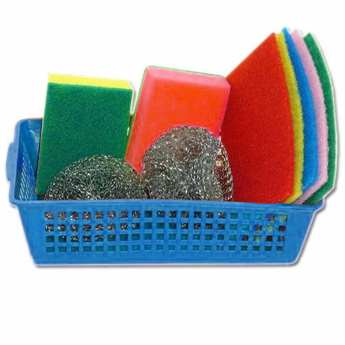 9 Pc Set Sponge Scrubber Basket Scouring Pads Scrub Clean Kitchen