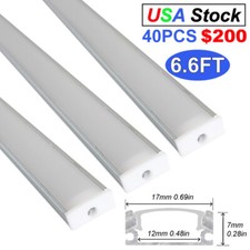 40 Pack 1M 2M U Shape Led Aluminum Channel With Milky Cover for Led Strip Lights
