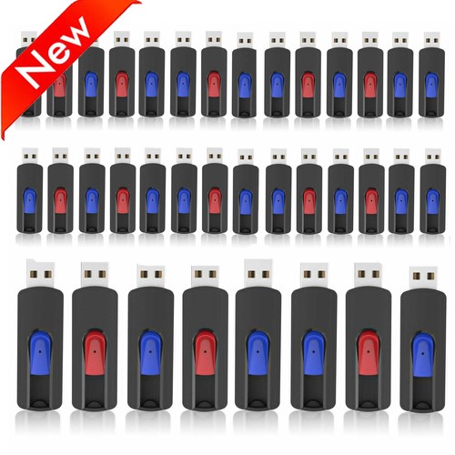 100Pack 32GB USB 2.0 Flash Thumb Drive Retractable Slide Zip Drive Memory Sticks