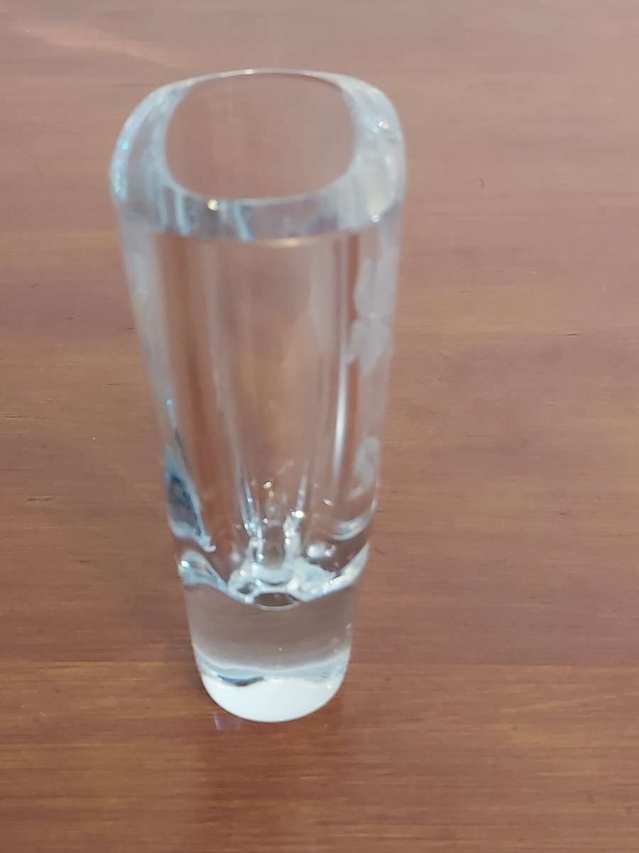 Strombergshyttan Sweden Crystal  Vase、花器 Swedish STROMBERGSHYTTAN Crystal Art Glass CUT FLORAL Sweden