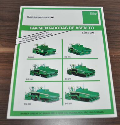 Barber-Greene Asphalt Paver Road Vehicles Brochure Prospekt Brazil