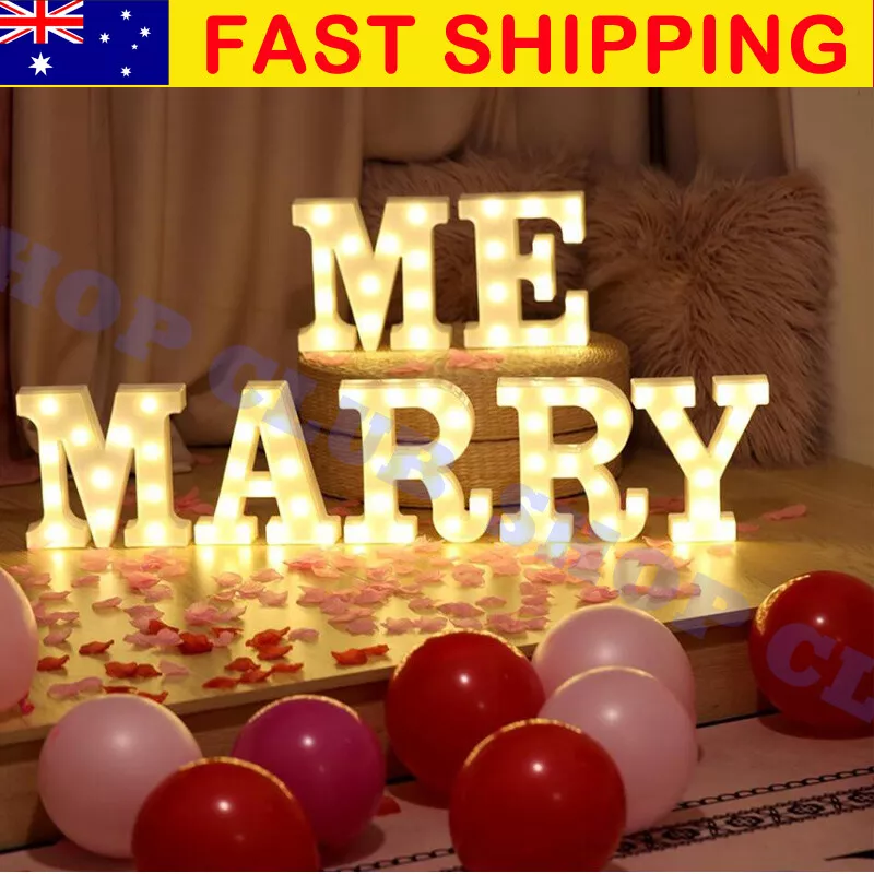 MARRY ME LOVE LED Marquee 3D Letter Lights Alphabet Light Up Sign