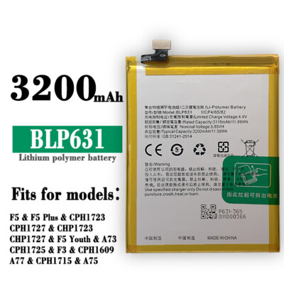 New Battery For OPPO F5 F5 Plus CPH1723 CPH1727 CHP1723 CHP1727 F5 Youth BLP631