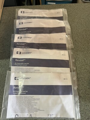 Lot Of 5 Covidien Kendall 33136 Disposable Lead Set 5 Lead Dual Connect ...