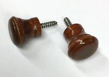 Small Wood Piano Fallboard/Key Cover/Desk/Cabinet Knobs, 1 Pair, Walnut Stain