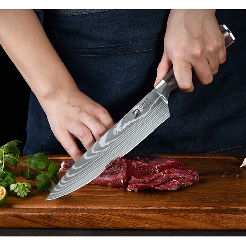 8 pcs Chef Knife Set Japanese Damascus Sharp Stainless Steel Kitchen Knives - Picture 7 of 9