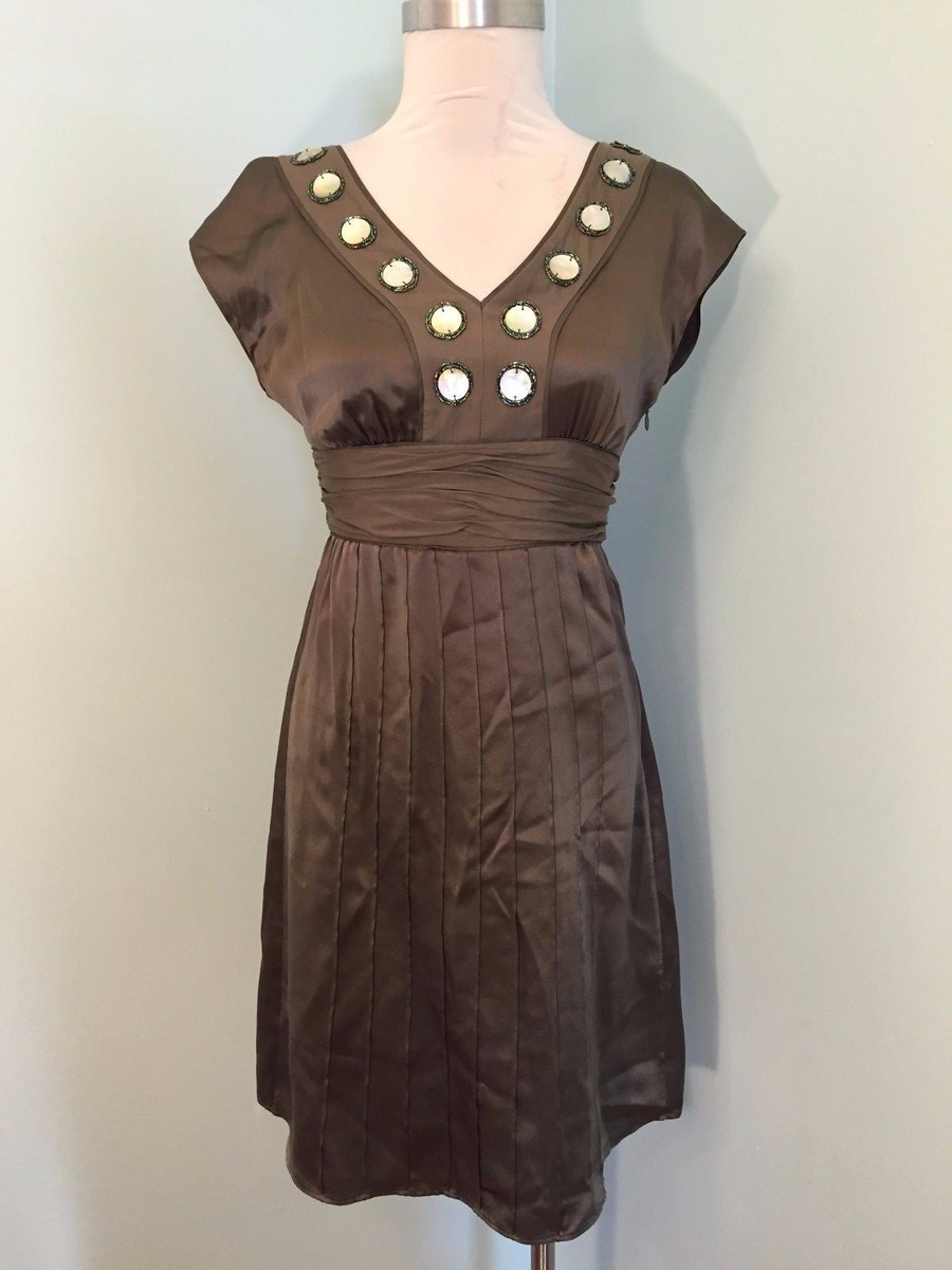 Antonio Melani Green 100% Silk Beaded Embellished Cocktail Dress 2 4 S EUC | eBay Antonio Melani Green 100% Silk Beaded Embellished Cocktail Dress 2 4 S EUC | eBay