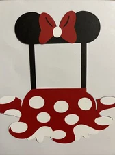 Mini Mouse inspired paper piece picture frame handmade scrapbook piece