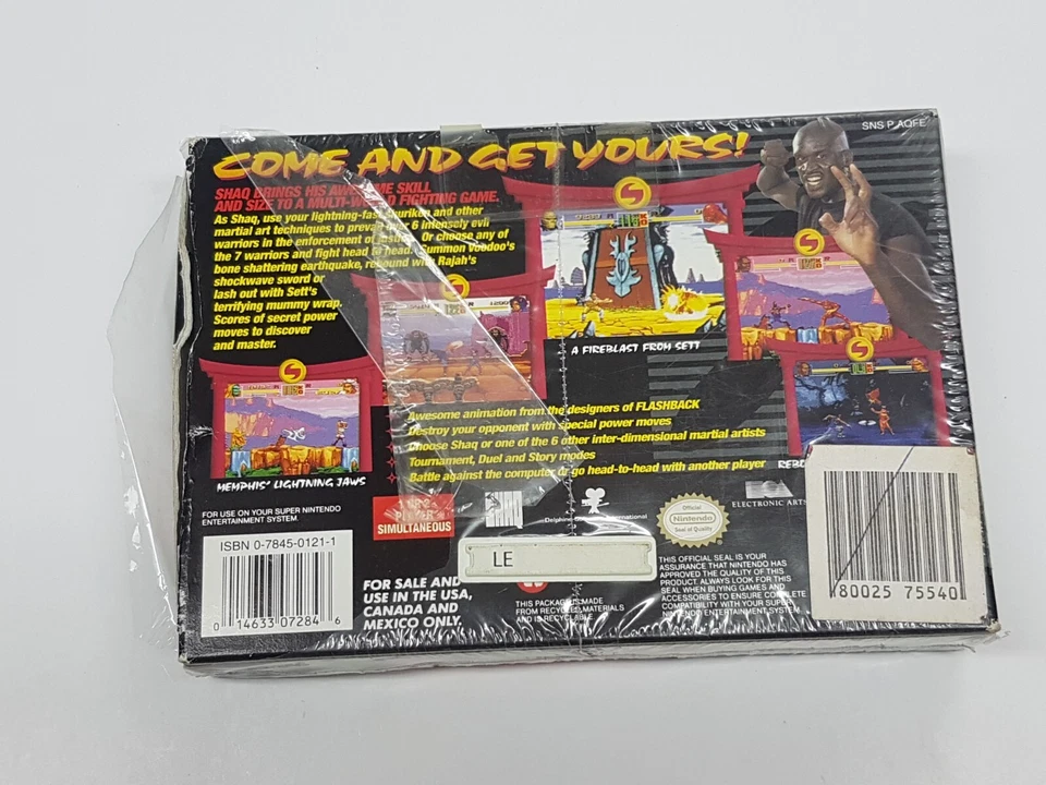Shaq-Fu Super Nintendo Authentic Brand New Sealed *DAMAGED/CUT/TEAR - Image 2 of 4