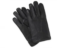 Fioretto Men's Deerskin Leather Gloves Driving Gloves Deer Skin BLACK Size 10/M