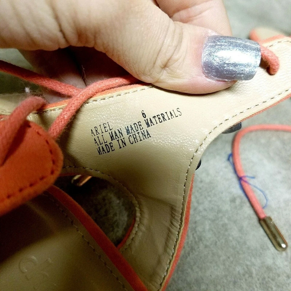 Charlotte Russe Mujer Ariel Talla 6 Rosa Correa al Tobillo D'Orsay Punta Plana Foto 2 de 4