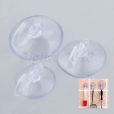3 Size 20Pcs Wall Hooks Hanger Kitchen Bathroom Suction Cup Suckers Transparent
