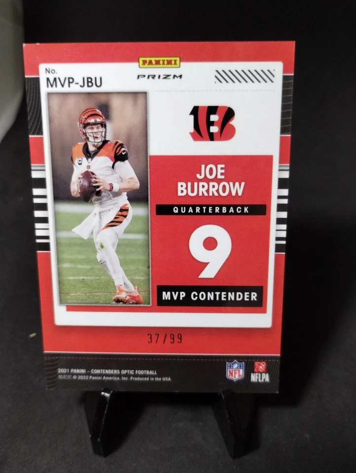 Joe Burrow 2021 Panini Contenders Optic Blue Holo MVP Contenders #37/99 MVP-JBU - Image 4 of 4