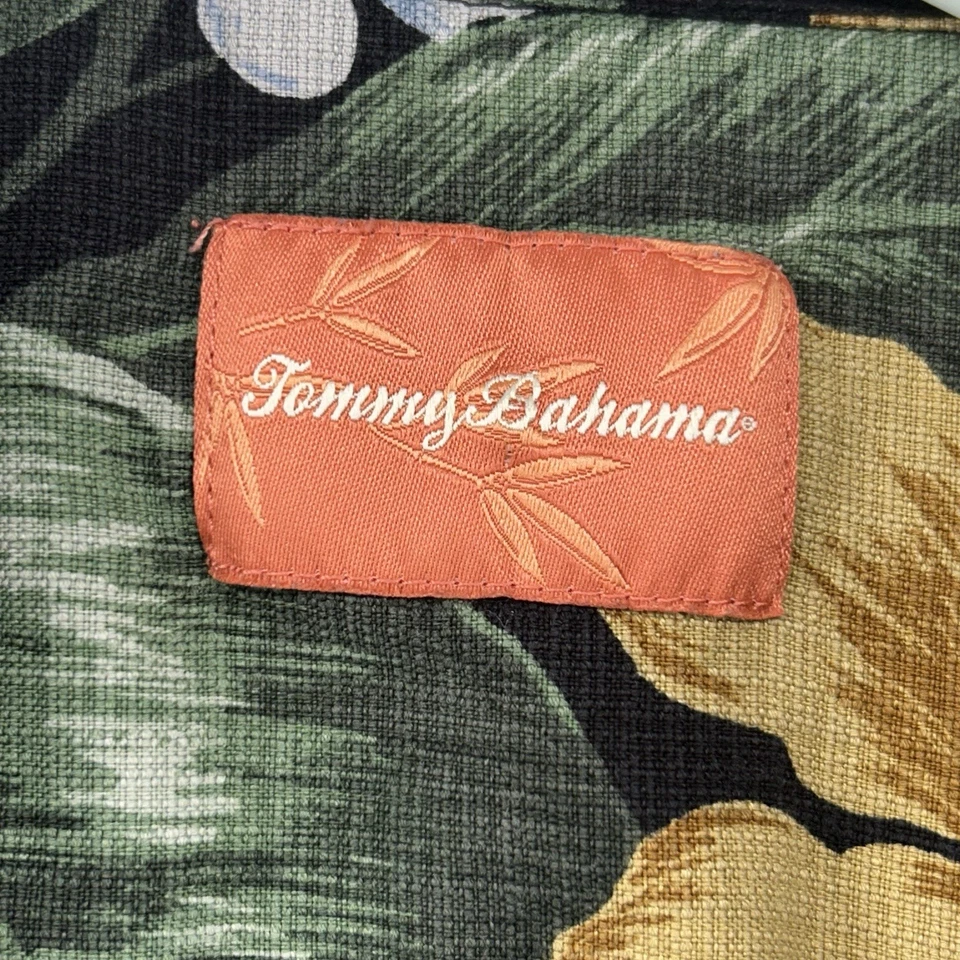 Camisa hawaiana Tommy Bahama para hombre talla XL 100 % seda floral negra informal Foto 3 de 4