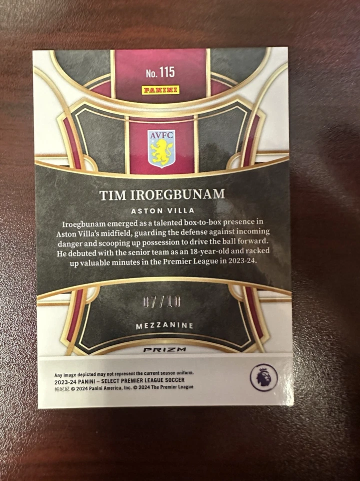 2023-24 Select Premier Tim Iroegbunam Gold Prizm Mojo #7/10 SP Mezzanine #115 - Image 2 of 3