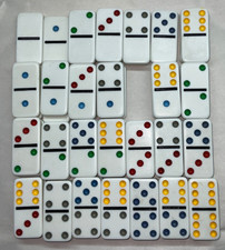 Dominoes Colored 28 Double Six Domino Tiles R...