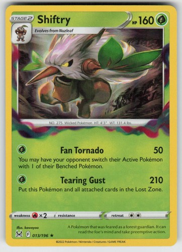 Holo Shiftry 013/196 Rare Lost Origin Near Mint