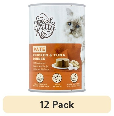 (12 pack) Kitty Chicken & Tuna Dinner Pate Wet Cat Food, 22 oz Can
