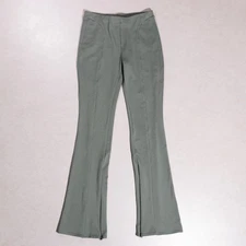 Alo Yoga High Waist Zip It Flare Green Leggings Pants Women's Medium Gym Workout